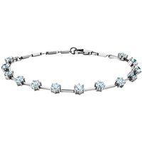 Zartes Silberarmband mit hellblauen Zirkonia