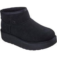 Skechers Keep Cozy Leder Damen Schwarz Winter Stiefeletten