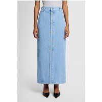 Maxi-Rock aus Denim mit Knopfleiste