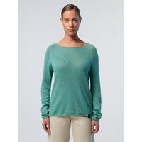 Leichter Baumwoll-Leinen-Pullover mit U-Boot-Ausschnitt