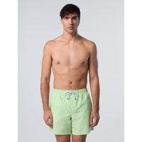 Gestreifte Seersucker-Badeshorts mit Zitronen