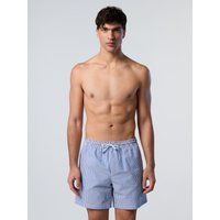 Gestreifte Seersucker-Badeshorts mit Zitronen
