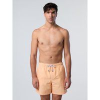 Gestreifte Seersucker-Badeshorts mit Zitronen