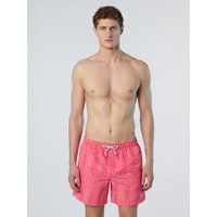 Badeshorts mit Pfirsich-Finish und Print