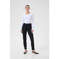 Schwarze Slim Fit Jeans mit mittelhohem Bund