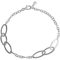 Strukturierte Glieder Sterling Silber Armband