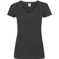 Fruit of the Loom - "Valueweight" T-Shirt V-Ausschnitt für Damen (Schwarz)