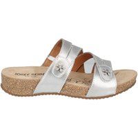 Metallische Leder Komfort Pantolette Sandale