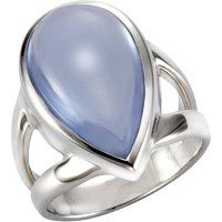 Blauer Quarz Silber Statement Ring