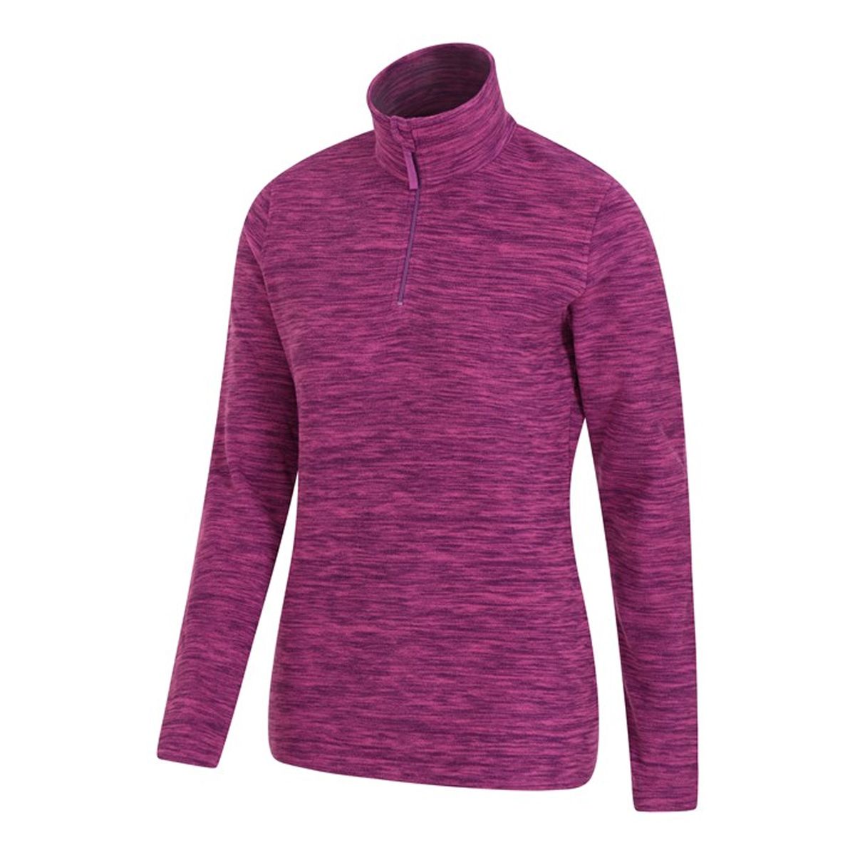 Meliertes Microfleece-Oberteil mit Reißverschluss