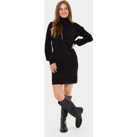 Langärmliges Strick-Rollkragenkleid