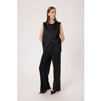 Ärmelloses asymmetrisches Satin-Top