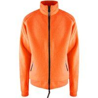 Orangefarbene Sherpa Fleece Jacke mit Reißverschluss