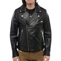 Klassische Herren Lederjacke im Biker-Stil