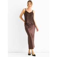 Pailletten Cami Top mit V-Ausschnitt