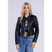 Kurze Bikerjacke aus Kunstleder