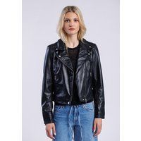 Klassische schwarze Leder-Bikerjacke