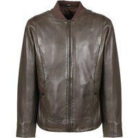 Herren Leder Bomberjacke Braun