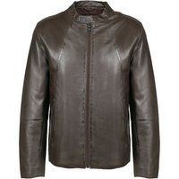 Minimalistische braune Herren Lederjacke