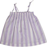 Gestreiftes Baumwoll-Sommerkleid mit Bindebändern