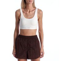 Baumwoll-Stretch-Bralette mit Logoband