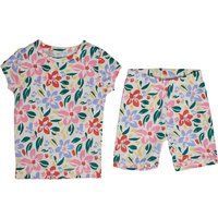 Baumwoll-Schlafanzug-Set mit Blumenmuster
