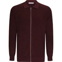 Herren Strickjacke mit Stehkragen und Reißverschluss
