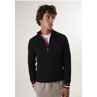 Herren Strickjacke mit Stehkragen und Reißverschluss