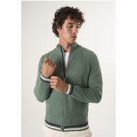 Herren Strickjacke mit Stehkragen und Reißverschluss