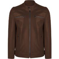 Moderne Schwarze Leder Bikerjacke