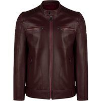Moderne Schwarze Leder Bikerjacke