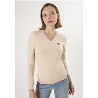 Klassischer V-Ausschnitt Strickpullover