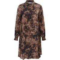 Hemdkleid mit abstraktem Muster und langen Ärmeln