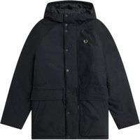 Schwarze Kapuzenjacke mit Wattierung