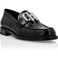 Schwarze Penny Loafers aus Leder mit Schädeldetail