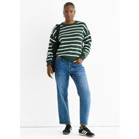 Grob gestrickter Oversize-Pullover mit Streifen
