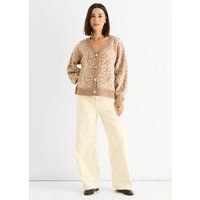 Strickjacke mit Leopardenmuster