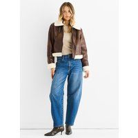 Braune Pilotenjacke aus Kunstleder