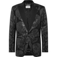 Skull-Muster Jacquard Abendblazer