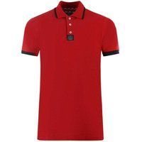 Aquascutum Unisex Erwachsenen Tipped Marken Schulter Polo-Shirt (Rot)