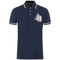 Aquascutum - "AQ 1851" Poloshirt für Herren/Damen Unisex, Mit kontrastfarbenen Streifen (Marine)