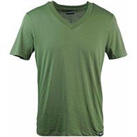 Herren Olivgrünes T-Shirt mit V-Ausschnitt