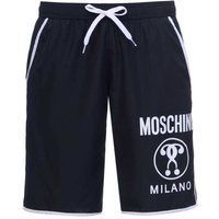 Moschino - "Milano" Badeshorts für Herren, Lang (Schwarz/Weiß)