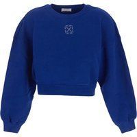Kurzes Sweatshirt mit Logo-Stickerei