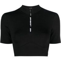 Off-White Logo Crop Top mit Reißverschluss