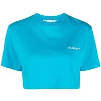 Kurzes Logo-T-Shirt, Baumwollmischung