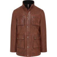 Herren braune Militär-Lederjacke im Feldstil