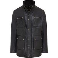Herren Schwarze Leder Field Jacke