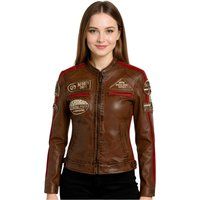 Vintage Racer Leder Bikerjacke