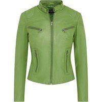 Schmal geschnittene Leder-Bikerjacke